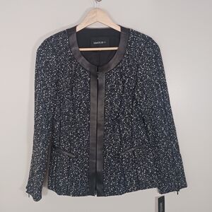 Lafayette‎ 148 Moto Wool Blend Tweed Career Classic Women's Blazer Size 2 New